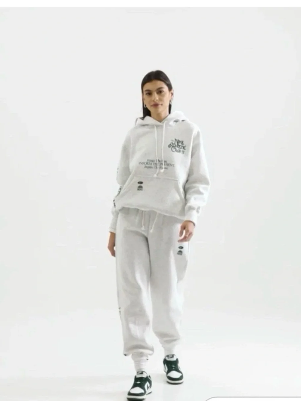 WOMEN'S NIKE PHOENIX FLEECE ATHLETIC CLUB OVERSIZED JOGGER PANTS And HOODIE SET